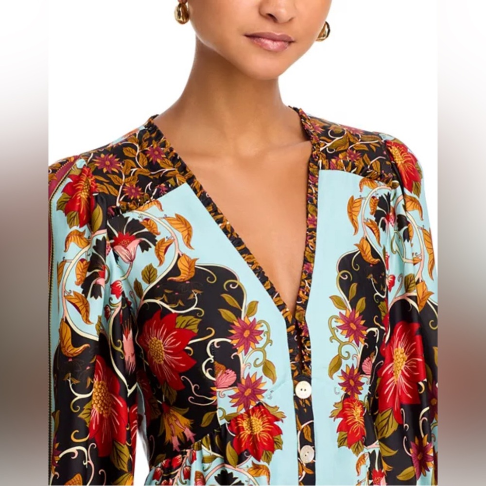 FARM Rio Colorful Floral Button-Down Dress - Picture 3 of 8